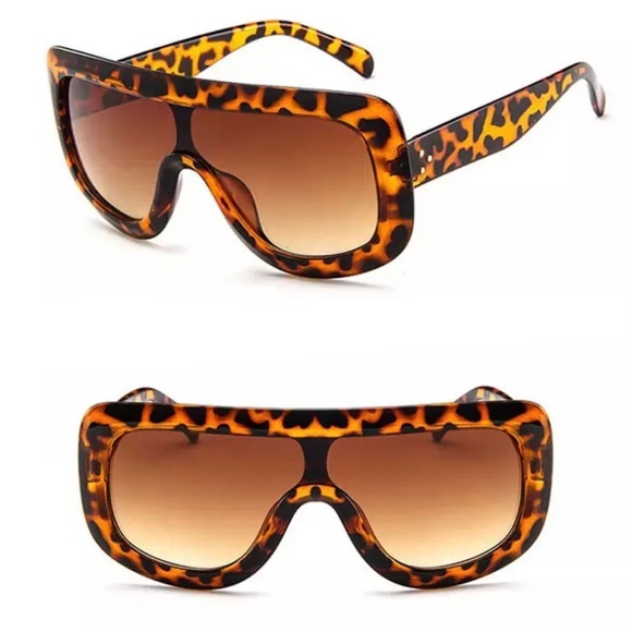 🕶WIDE FRAME RECTANGLE GOGGLE TORTOISE STYLISH SUNNIES-NEW🕶TRENDY‎ - Picture 7 of 15